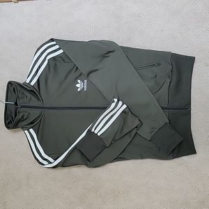 Adidas zip up- army green